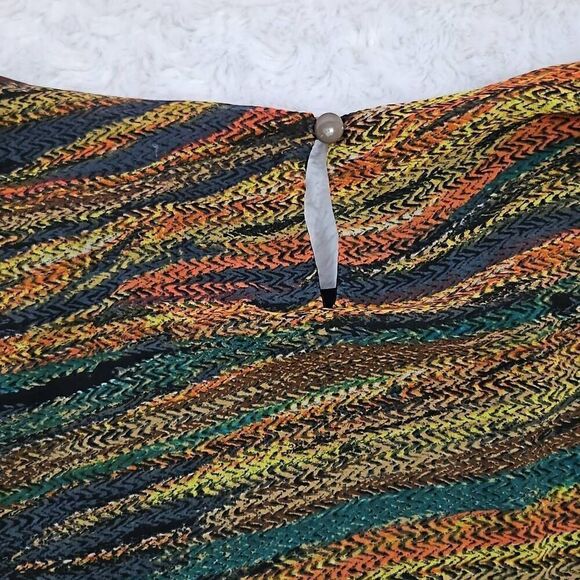 Lush Multicolor Flowy Maxi Dress Womens Medium Hippie Festival Boho Brush Stroke - Picture 8 of 9